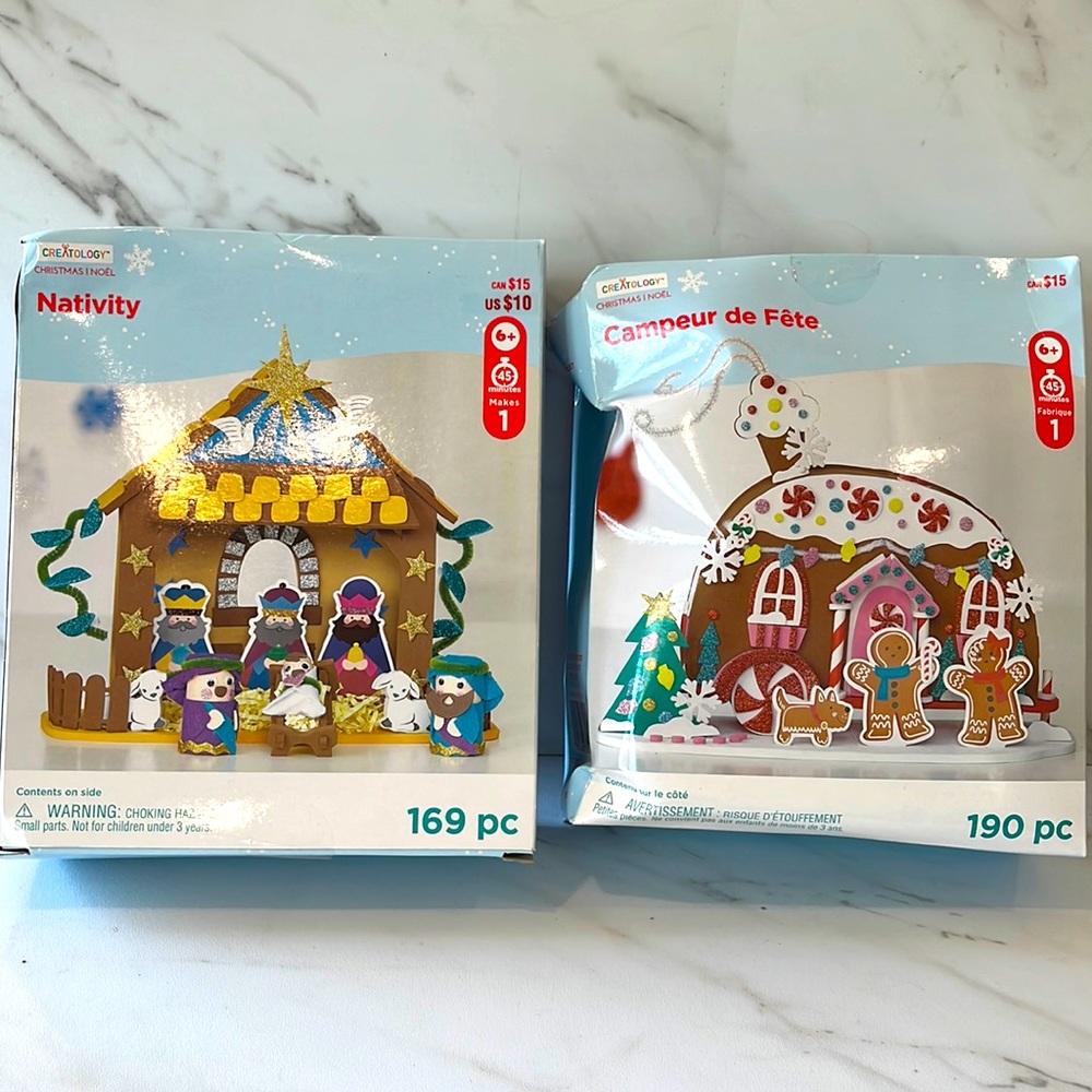 NEW creatology nativity and holiday camper foam DIY craft sticker sets
